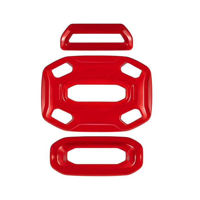 3Pcs/Set Front Middle Rear Reading Light Panel Cover Trims for 2018-2021 JL JLU & JT (Red)