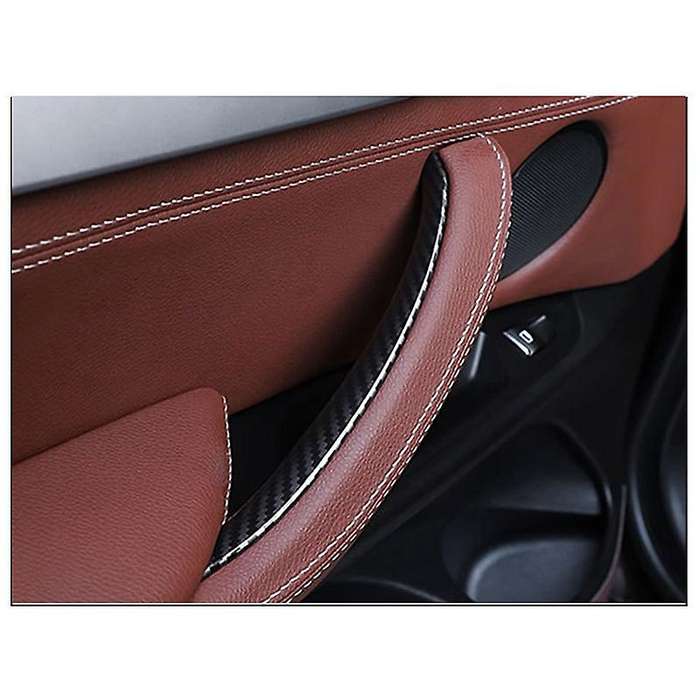 3PCS/Set RHD Inner Door Pull Handle Trim Cover Carbon Fiber Pattern Car Interior for - X5 X6 F15 F16