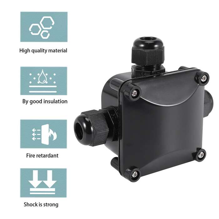 3-way Junction Box, Ip 68 Waterproof Connectors for Outdoor Lighting External Junction Box Pack Of
