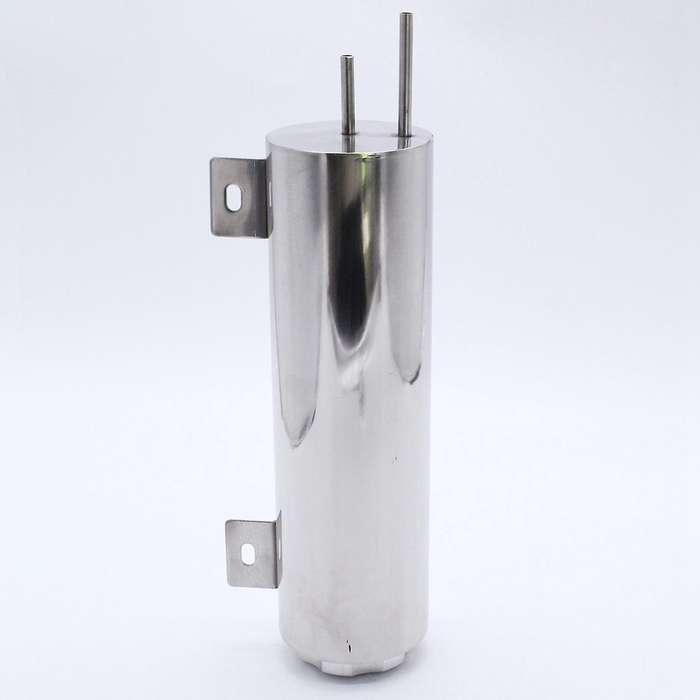 3x10 Inch 32 Oz Stainless Steel Polished Radiator Overflow Tank Bottle Catch Can Car Modification Co