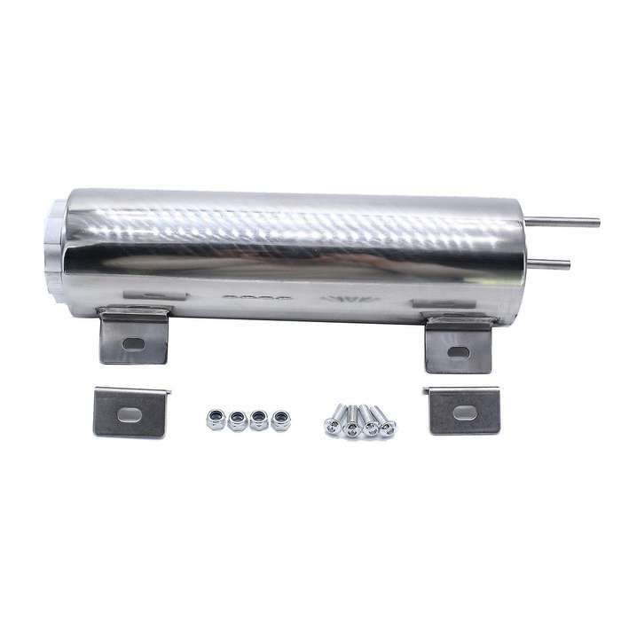 3x10 Inch 32 Oz Stainless Steel Polished Radiator Overflow Tank Bottle Catch Can Car Modification Co