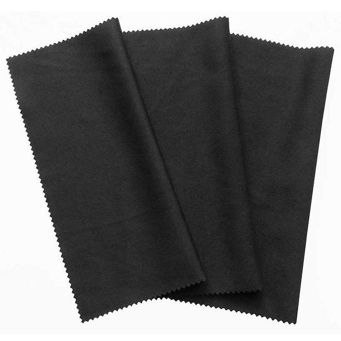 3x microfiber cleaning cloth 20x19cm, black cleaning cloths, touchscreen, smartphone display, glasse