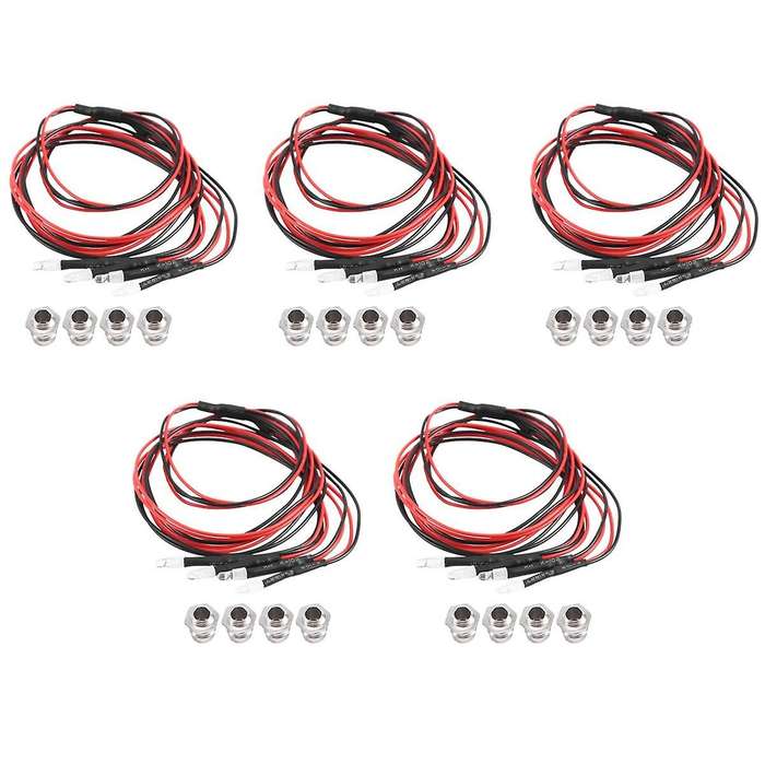 4 3mm RC LED Light Kit for 1/10 RC Car Truck Crawler RC Model Drift Car Headlight Taillight , White