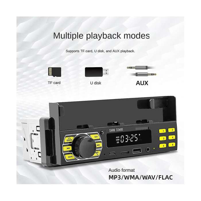 4 Channel 45w Bluetooth Car Radio Car Mp3 Player Plug-in U Disk Car Radio with Cell Phone Holder Fun