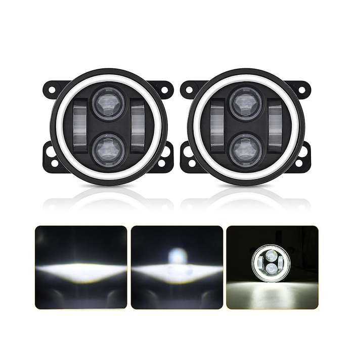 4 Inch Angel Eyes Led Fog Light Car Front Foglight Replacement Auto Lamp Drl Driving Fog Lamp for O