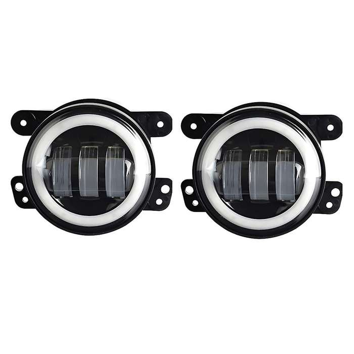 4 Inch Led Fog Lights Halo Ring Work Light for Wrangler Jk, with Red Drl Yellow Turn Signal (red+ye