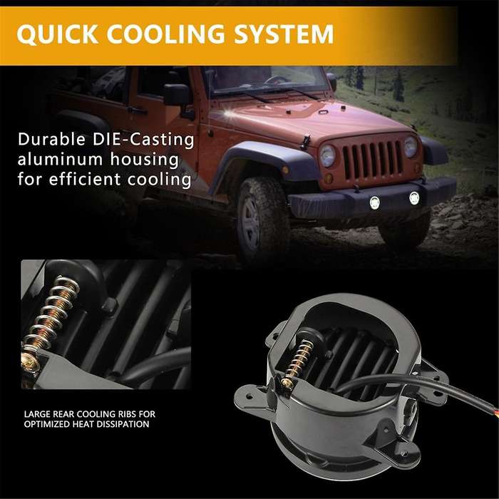 4 Inch Led Fog Lights Halo Ring Work Light for Jk, with Blue Drl Yellow Turn Signal (blue+yellow+whi