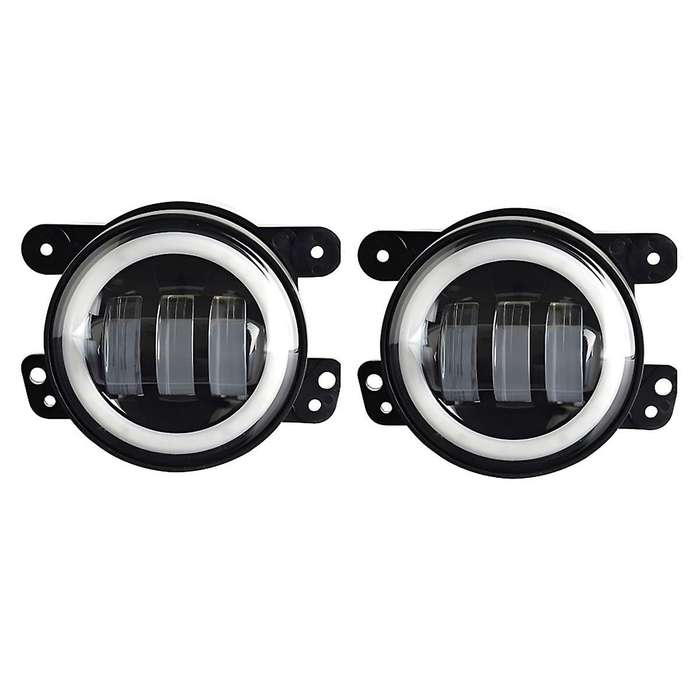 4 Inch Led Fog Lights Halo Ring Work Light for Jk, with Blue Drl Yellow Turn Signal (blue+yellow+whi