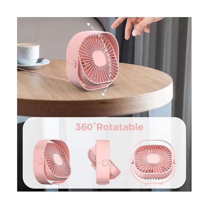 4 Inch Usb Desk Fan 3 Speeds Portable Table Fan Small Cooling Fan 360rotatable Silent Desktop Fan