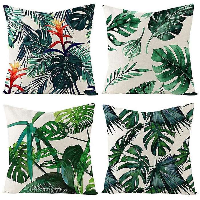 4 Outdoor Cushions for Garden Furniture Garden Cushions Linen Green Cushion Covers 18x18inch Sofa
