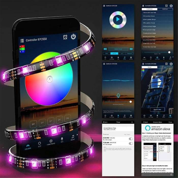 4 Meter LED Light Strip Set 5050RGB Remote Control Bluetooth 5v Colorful Light Strip Set TV Backgrou