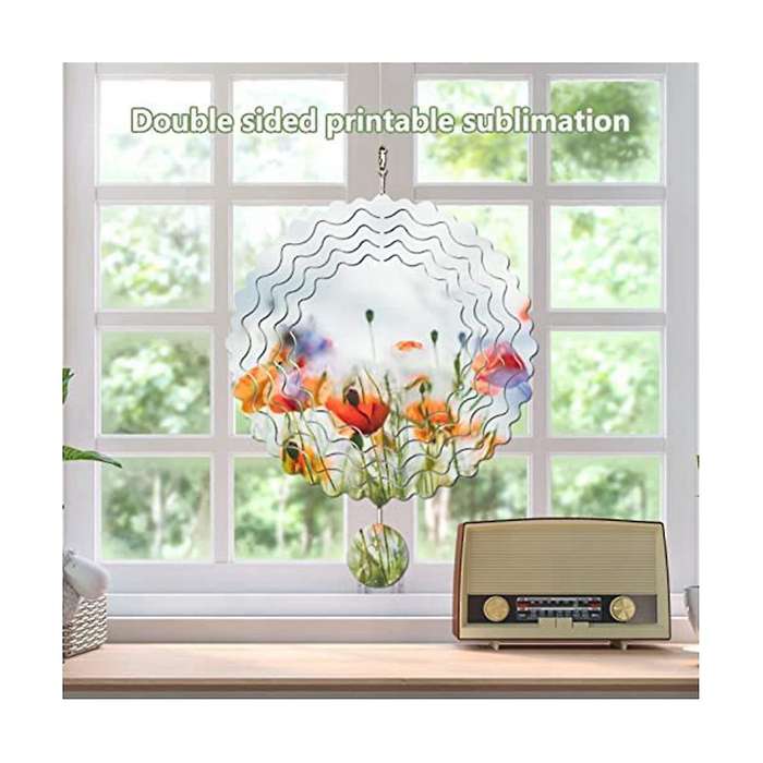 4 Pack 10-inch Sublimation Wind Spinner Blanks,3d Metal Wind Spinners,double-sided Hanging Yards Ga