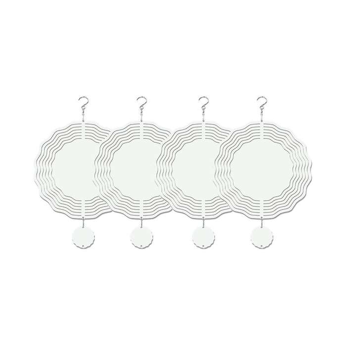 4 Pack 10 Inch Sublimation Wind Spinner Blanks 3d Wind Spinners for Yard and Ornaments Hanging Deco