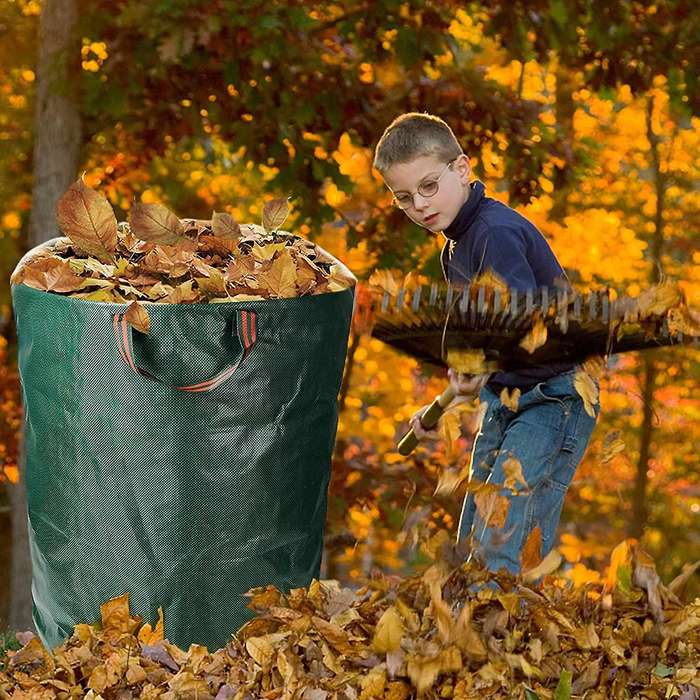 4 Pack 72 Gallons , Reusable Yard Bags Heavy Duty Waterproof Leaf Bag with 4 Handles, Yard