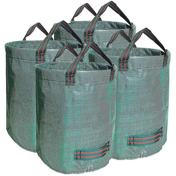 4 Pack 72 Gallons , Reusable Yard Bags Heavy Duty Waterproof Leaf Bag with 4 Handles, Yard