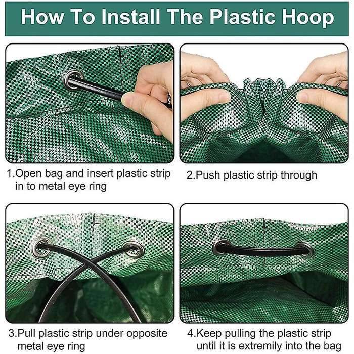 4 Pack 72 Gallons , Reusable Yard Bags Heavy Duty Waterproof Leaf Bag with 4 Handles, Yard