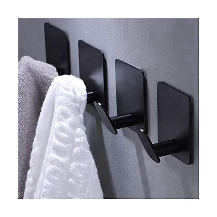 4 Pack Adhesive Hooks Towel Coat Hooks Wall Hooks Stick On Bathroom Or Kitchen