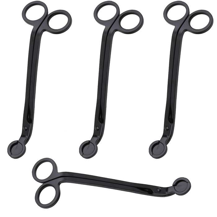 4 Pack Candle Wick Trimmer, Stainless Steel Wick Clipper Cutter, Black Wick Candle Scissor Candles t