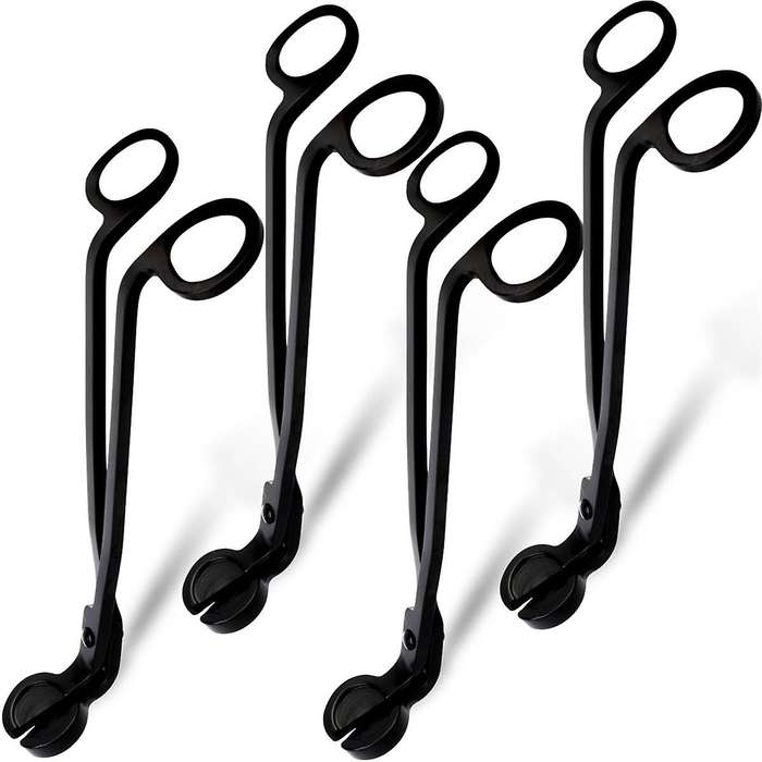 4 Pack Candle Wick Trimmer, Stainless Steel Wick Clipper Cutter, Black Wick Candle Scissor Candles t