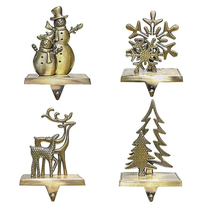4 Pack Christmas Stocking Holder, Clip Stocking Holder,Christmas Stocking Holders for Fireplace