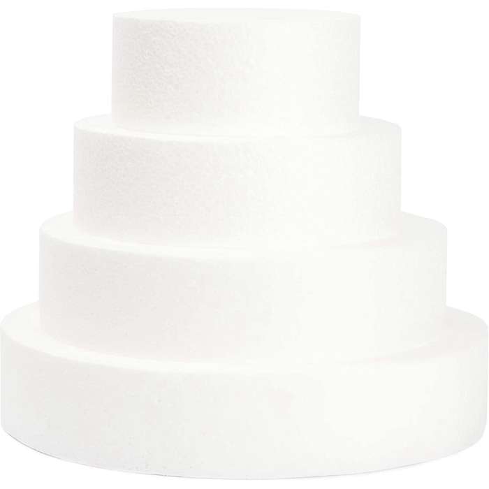 4 Pack Foam Cake Dummy Compatible Decorating and Wedding Display,Sculpture