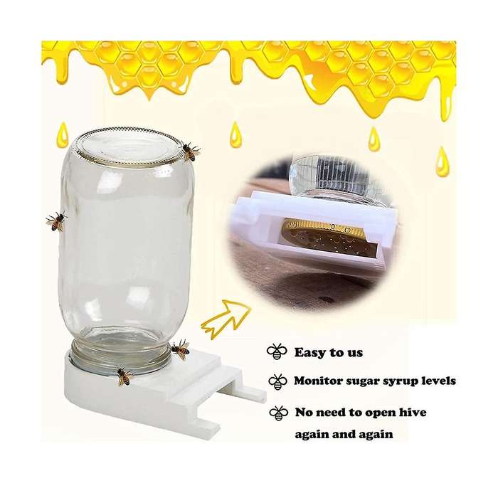 4 Pack Front Bee Entrance Feeders Plastic Feeders for Beekeeping Supplies