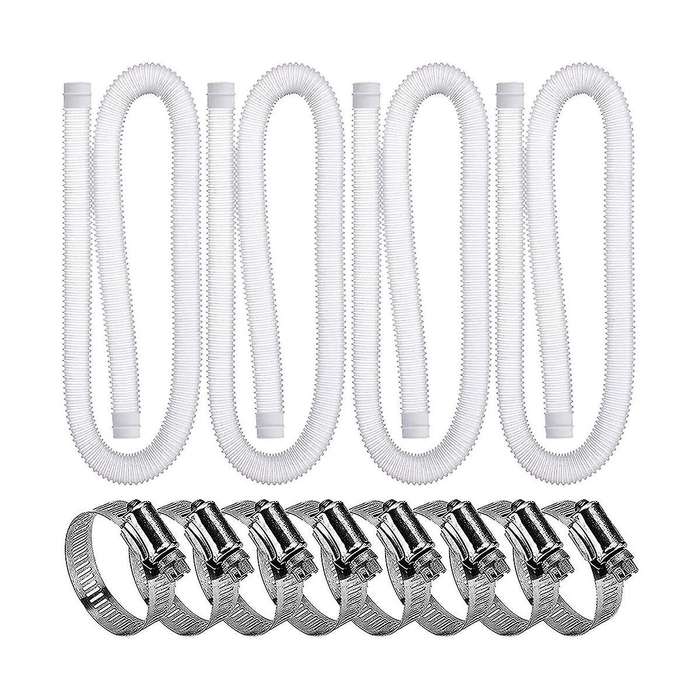 4 Pack Swimming Pool Replacement Hoses,1.25in Diameter Pool Filter Replacement Hoses for Above Grou