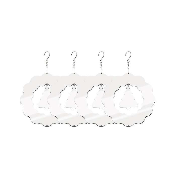 4 Pack Sublimation Wind Spinner Blanks,wreath Shape 3d Aluminum Wind Powered Kinetic Sculpture For