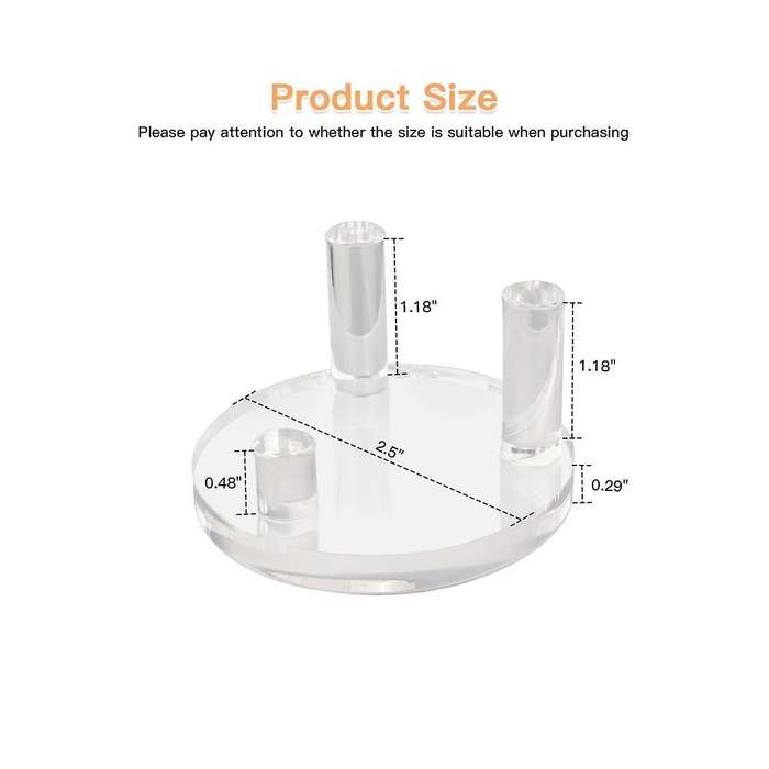 4 Packs 1.9Inch Rock Display Stand, Three- Acrylic Display Stands for Rocks, Minerals Slab, Crystal