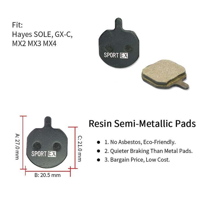 4 Pairs, Bicycle Disc Brake Pads for Mx2 Mx3 Mx4 , Gx-c, Jak-5 Caliper, Sport Ex Class,resin