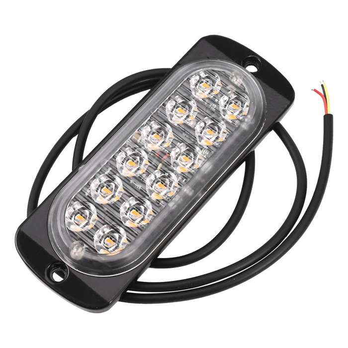 4 Pcs 12-Led Flash Flashing Strobe Car Emergency Signal Led Orange Grill Breakdown Light Fog Light