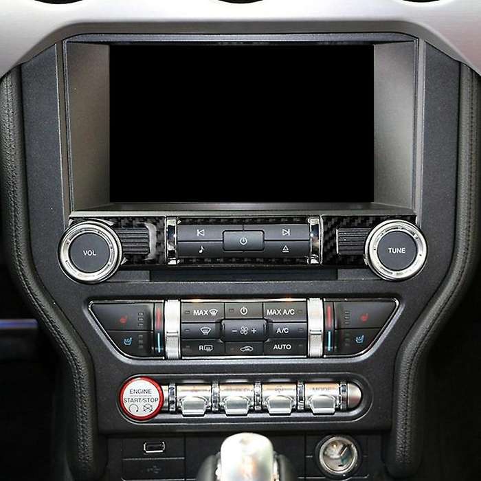 4 Pcs Carbon Fiber Trim Center Console Decor Sticker Switch Button Frame Decal for 2015-2019