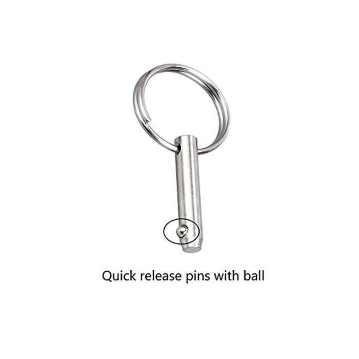 4 PCS Marine Quick Release Pins Bimini Top Pins, Diameter 1/4In(6.3Mm), Overall Length1.5In(38Mm)