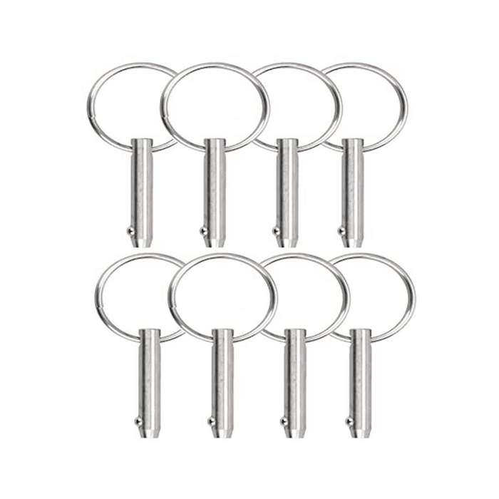 4 PCS Marine Quick Release Pins Bimini Top Pins, Diameter 1/4In(6.3Mm), Overall Length1.5In(38Mm)