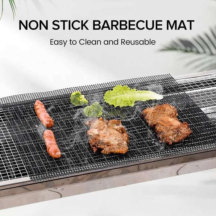 4 Pcs Non Stick Bbq Grill Mesh Reusable Ptfe Grilling Net Barbecue Mat for Grilling,cooking,baking,b