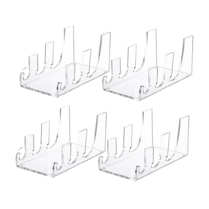 4 Pcs Plate Dinnerware Display Stand Acrylic Clear Plate Stand China Platters Plate Holder Setting P