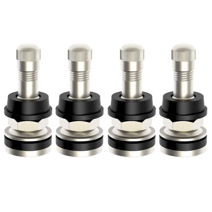 4 Pcs TR416 Metal Valve Stems Outer Mount Fits .453 & .625Inch Rim Holes Long 1 1/2Inch , Silver