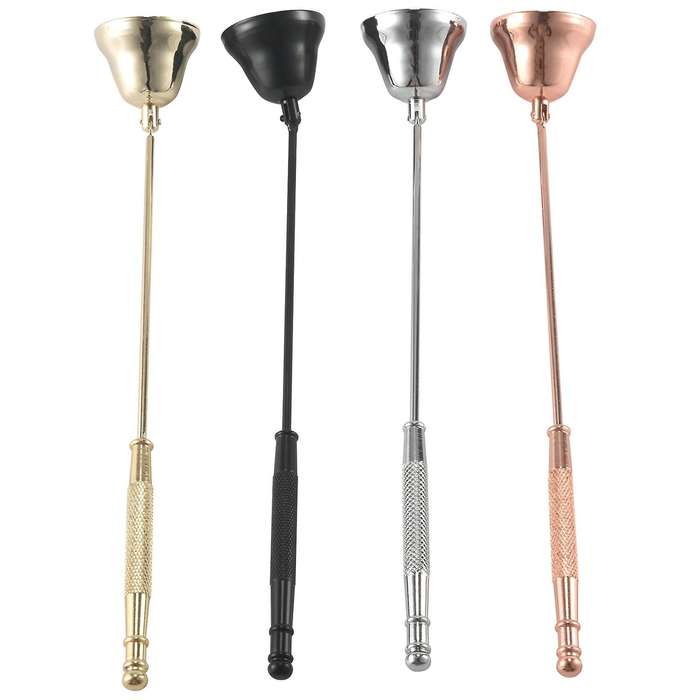 4 Pcs Vintage Metal Shape Candle Snuffer Long Handle Banquet Candle Extinguisher Candle Wedding Hom