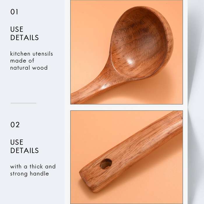 4 Pcs Wooden Kitchen Set Natural Kitchen Utensils Wooden Cookware Including Spoon Shovel Kit Kitche