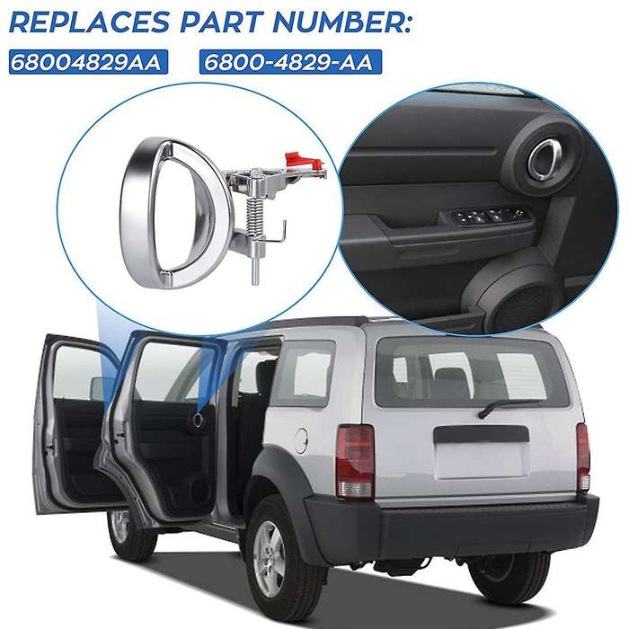 4 Pcs/Set Car Interior Door Handle for Nitro 2007-2011 68004828AA 68004829AA Door Handle Satin Chrom