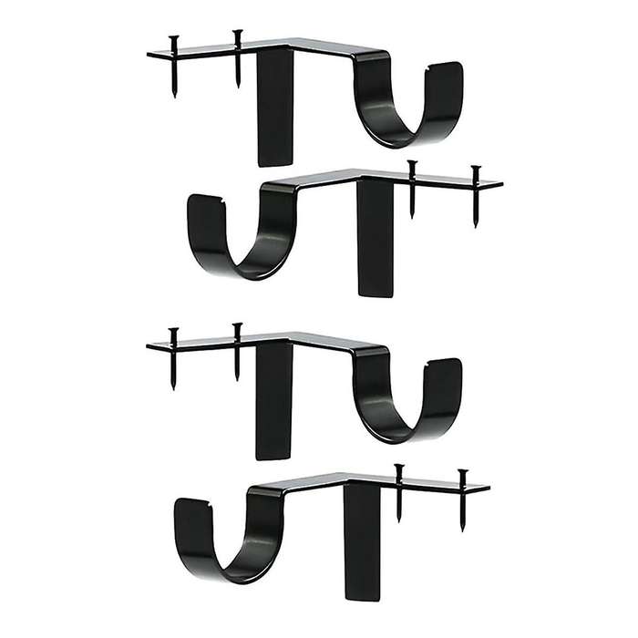 4 Pieces Bracket Hanging Curtain Rod Bracket Single Hook Right Side Window Frame Decoration for Liv