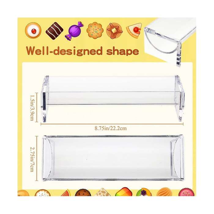4 Pieces Clear Cracker Tray for Serving Rectangular Cracker Holder Acrylic Serving Tray Food Display