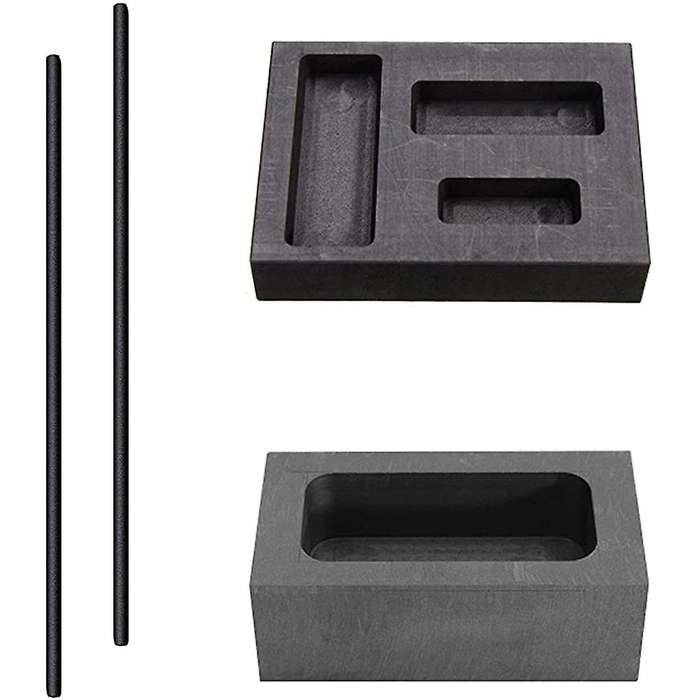 4 Pieces Graphite Embedded Mold Stirring Rod Set 5 in 1 Graphite Casting Mold Coin Combination Metal