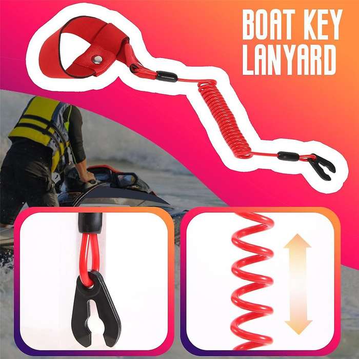 4 Pieces Outboard Lanyard Universal Outboard Switch Keys Universal Safety Boat Motor Outboard Suit f