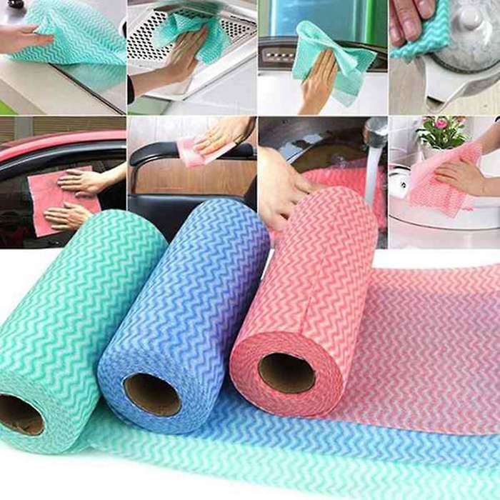 4 Roll Of 200 Disposable Cleaning Cloth,reusable Kitchen Towel,tableware Cloth,non-woven Cloth,mult