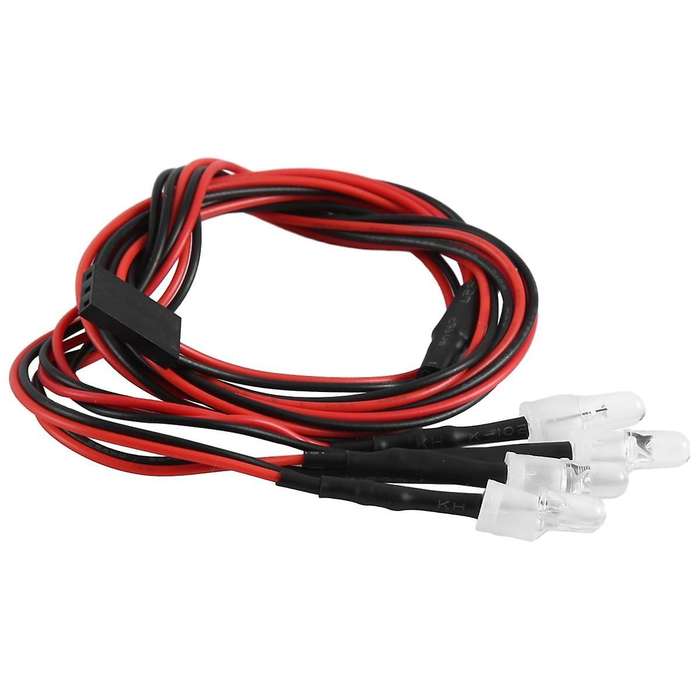 4 RC LED Light Kit for 1/10 RC Car Truck Crawler RC Model Drift Car Headlight Taillight , 5mm,Red