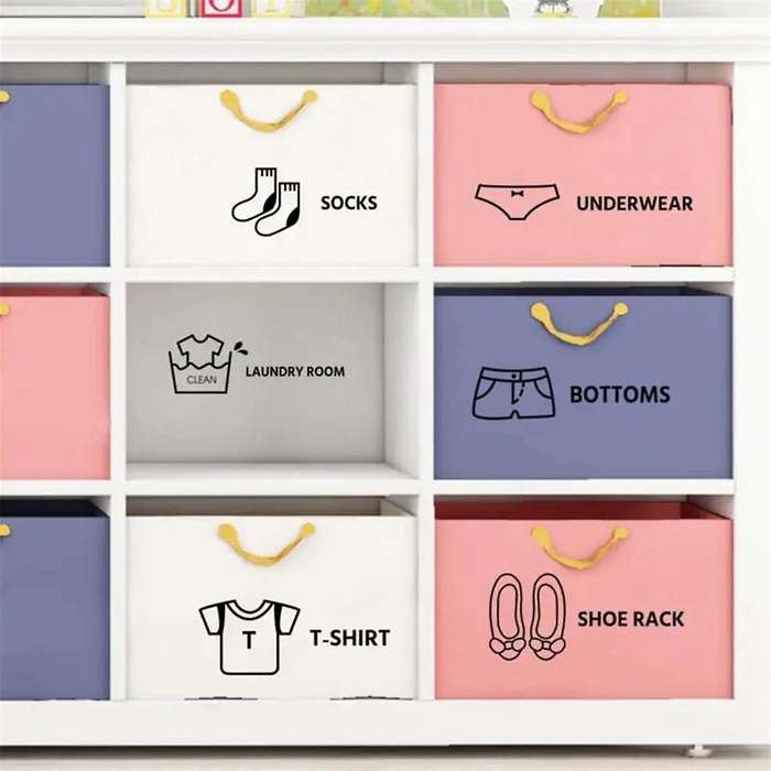 4 Set of Clothes Stickers Home Decor Wardrobe Sticker Decal Bedroom Art Sticker,Each Set Has 7 Piece