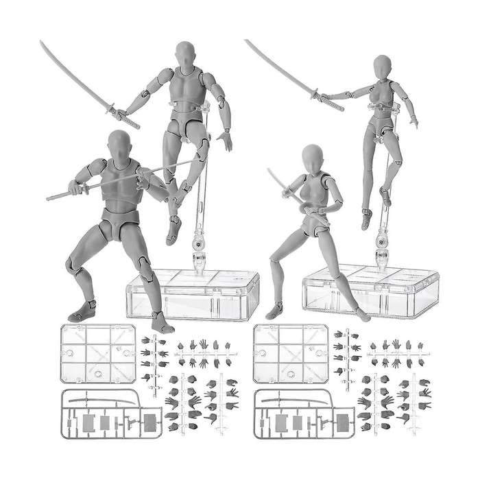 4 Sets Drawing Body Artists Pvc Figure Model Drawing Models Drawing Mannequin Figure
