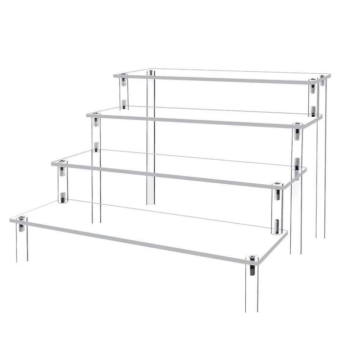 4 Tier Acrylic Display Stand Clear Display Riser Rack Cupcake Stand Desktop Decor and Organizer