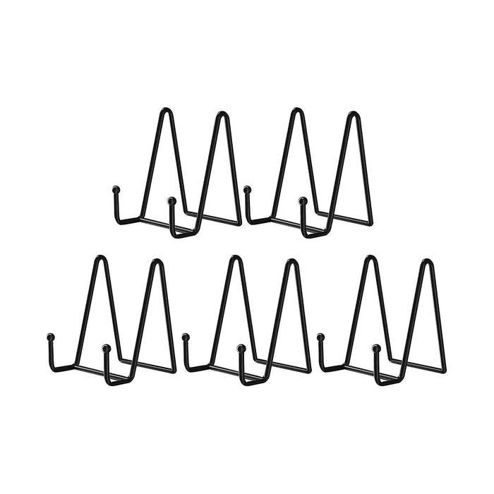 4.3 Inch 5 Pack Black Metal Plate Stand Plate Holder for Picture, Decorative Plate, Book